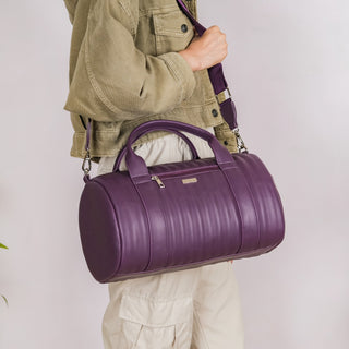 Sporty Duffel Bag Purple Small 14x7 Inch