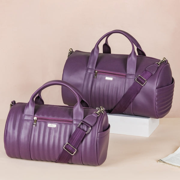 Sporty Duffle Bag Purple Set Of 2