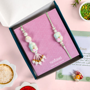 Iridescent Bhai Bhabi Rakhi And Lumba Gift Set