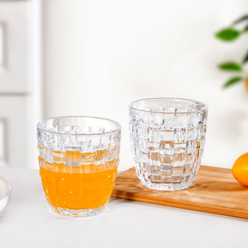 Basket Weave Glass Tumbler Set Of 6 260ml