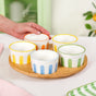 Carnival Stripe Lazy Suzan With Ceramic Bowls Set Of 6