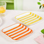 Carnival Stripe Dessert Plates Set Of 2 16x16cm Orange Yellow
