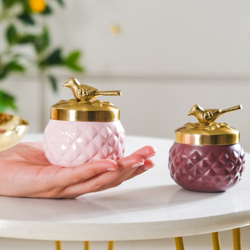 Birdsong Metal Jar With Lid Set of 2