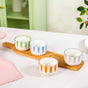 Carnival Stripe Serving Platter With Bowls Set Of 5
