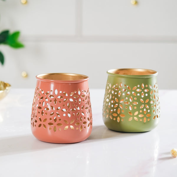 Cutwork Tealight Candle Holder Set Of 2