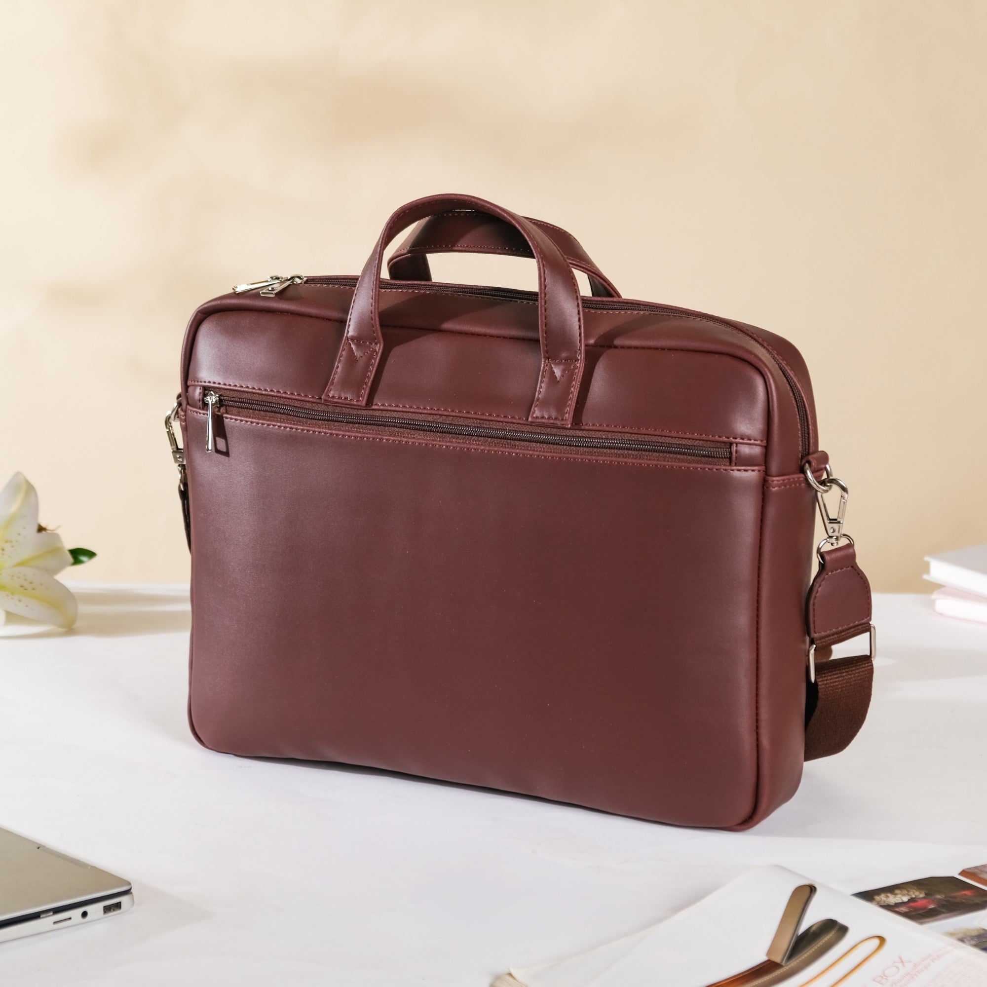 Vegan leather clearance laptop tote