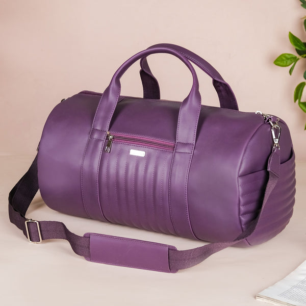 Sporty Duffel Bag Purple Large 17x9 Inch