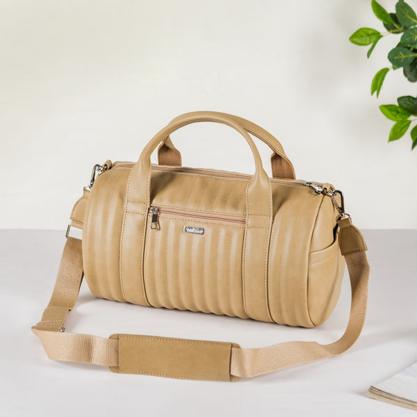 Jet-Setter Duffle Bag Beige Small 14x7 Inch