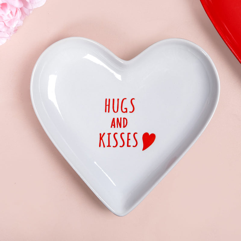 Hugs And Kisses Ceramic Snack Plate Set Of 2