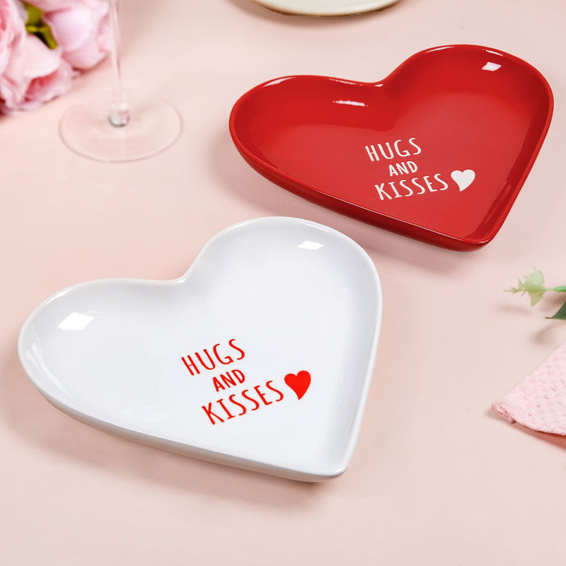 Hugs And Kisses Ceramic Snack Plate Set Of 2