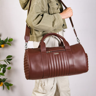 Wanderlust Duffel Bag Brown Large 17x13 Inch