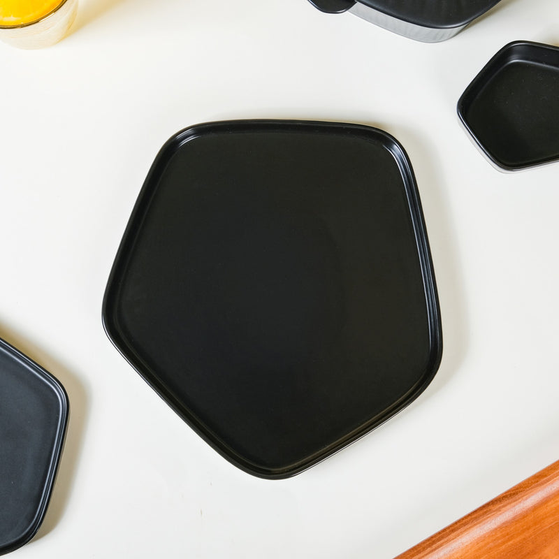 Pentagon Black 19 Piece Dinner Set For 4