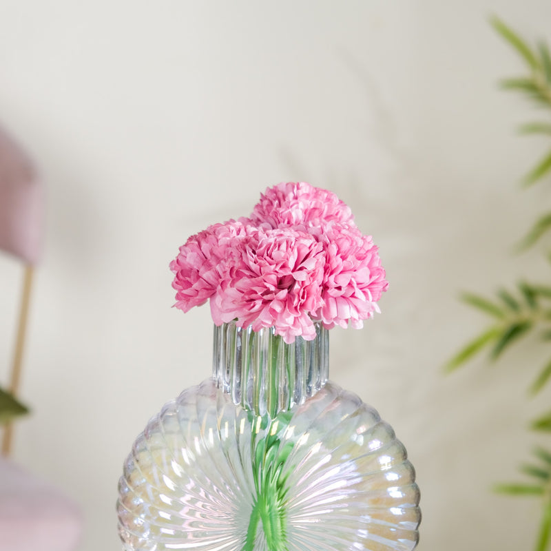 Chrysanthemum Flower Bunch Dark Pink Set Of 5- Chrysanthemum Flower Bunch, Dark Pink Artificial Flowers, Vase Decoration Flowers, Room Decor Plant