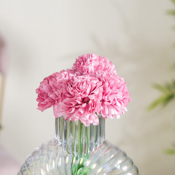 Chrysanthemum Flower Bunch Dark Pink - Artificial Plant | Flower for vase | Home decor item | Room decoration item