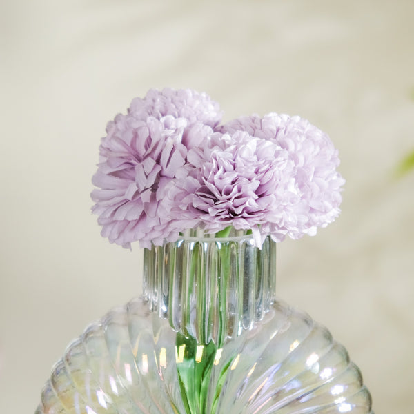 Artificial Flower Chrysanthemum Purple Set Of 5 - Artificial Plant | Flower for vase | Home decor item | Room decoration item