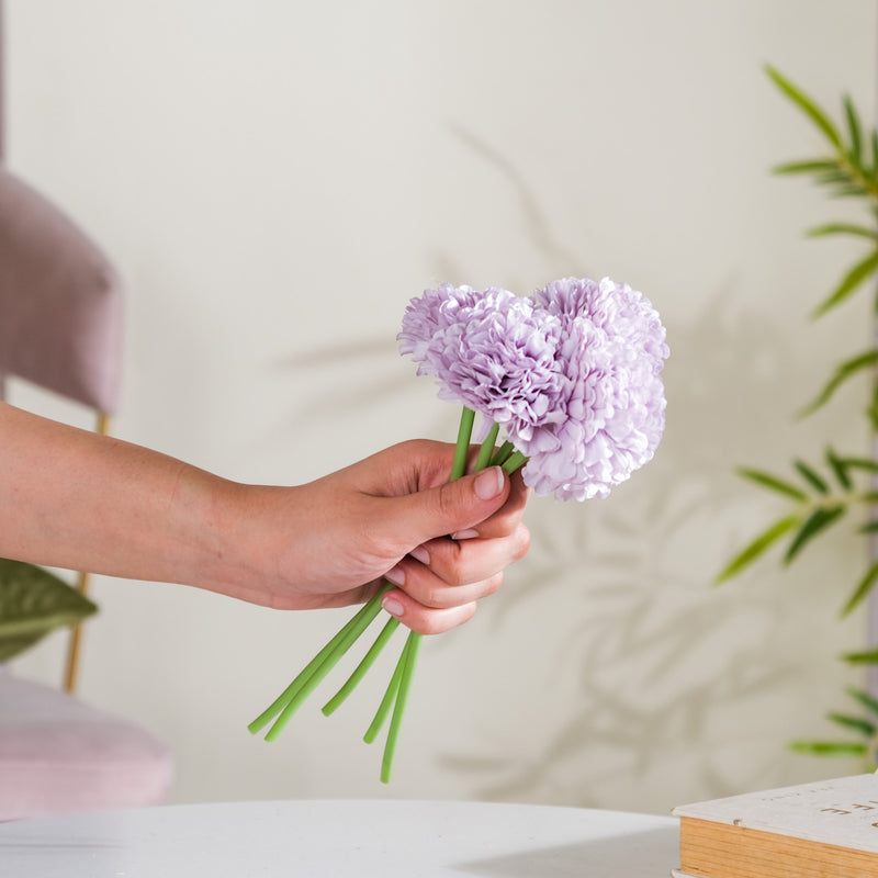 Artificial Flower Chrysanthemum Purple Set Of 5- Artificial flower, faux flower, flower for vase, decorative flowers, artificial plants, fake flowers