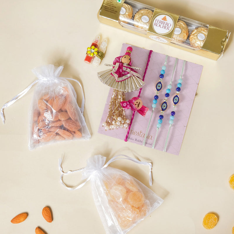Sweet Surprises Rakhi Gift Hamper Set Of 8