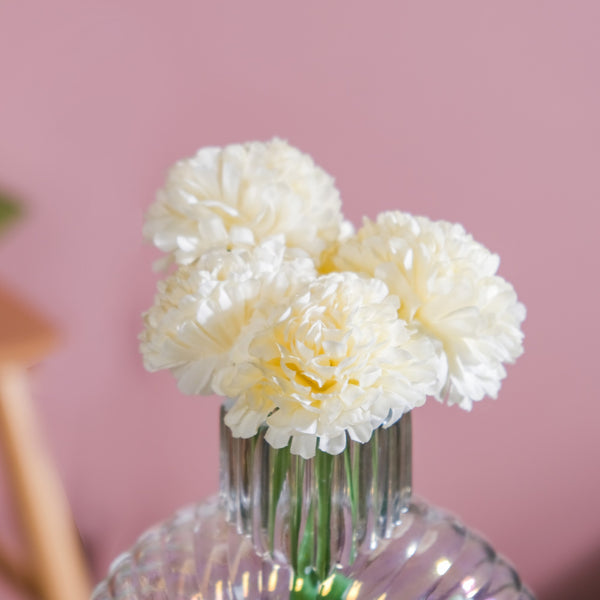 Chrysanthemum Cream Set Of 5 - Artificial Plant | Flower for vase | Home decor item | Room decoration item