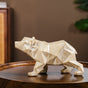 Geometric Bear Showpiece Gold - Bear Showpiece, Gold Bear Decor, Walking Bear Sculpture, Decorative Bear Figurine