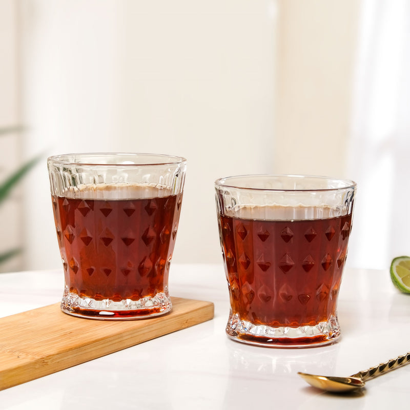 Diamond Patterned Drinking Tumbler Set Of 6 245ml