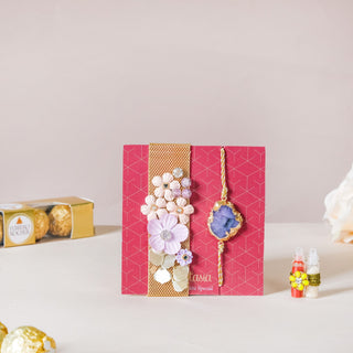 Lilac Flowers And Agate Raksha Bandhan Gift Set Of 3