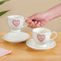 Hearty Ceramic Tea Cup And Saucer Set Of 2 White 200ml