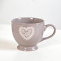 Hearty Ceramic Tea Cup And Saucer Set Of 2 Grey 200ml