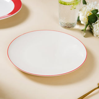 Riona Red Rimmed Ceramic Snack Plate 8-Inch