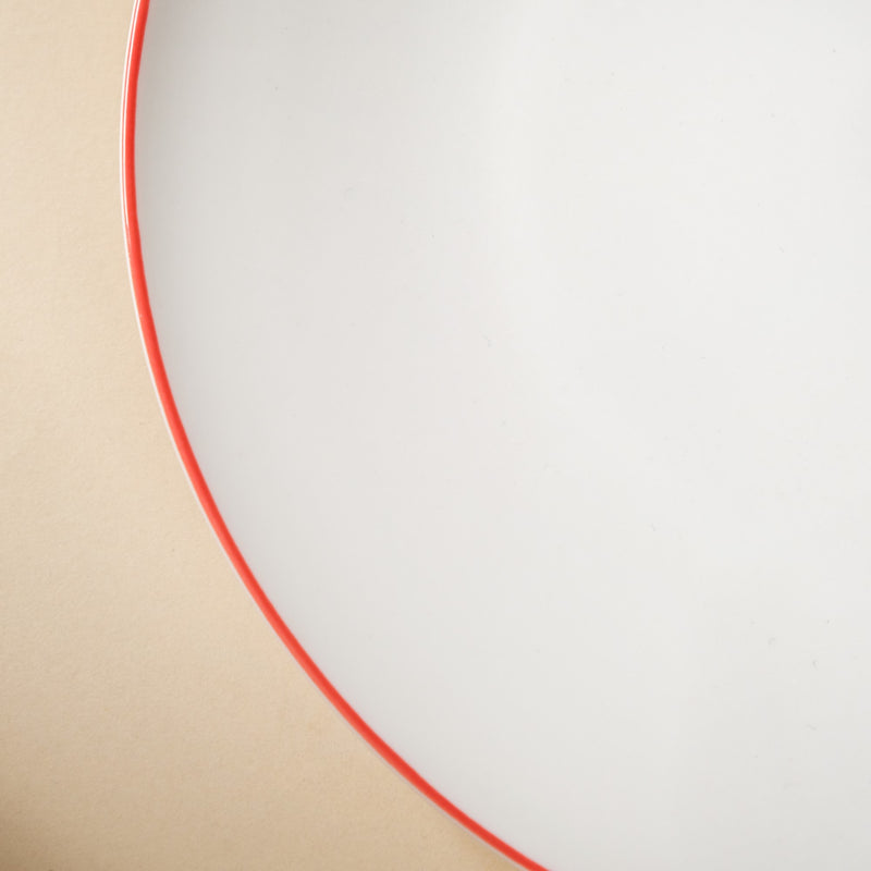 Riona Red Rimmed Ceramic Snack Plate 8-Inch - Serving plate, snack plate, dessert plate | Plates for dining & home decor