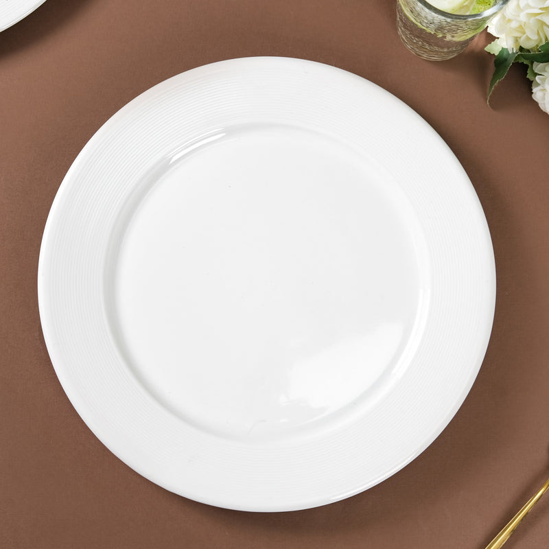 Riona Ceramic Dinner Plate White 12 Inch - Serving plate, rice plate, ceramic dinner plates| Plates for dining table & home decor