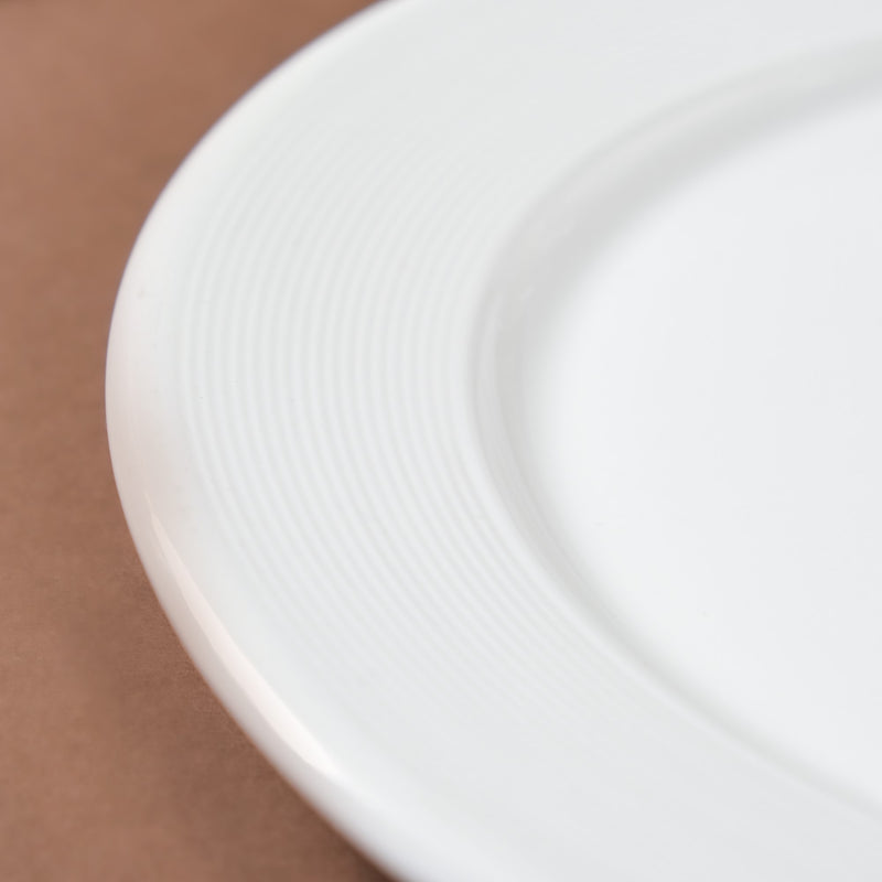 Riona Ceramic Dinner Plate White 12 Inch - Serving plate, rice plate, ceramic dinner plates| Plates for dining table & home decor