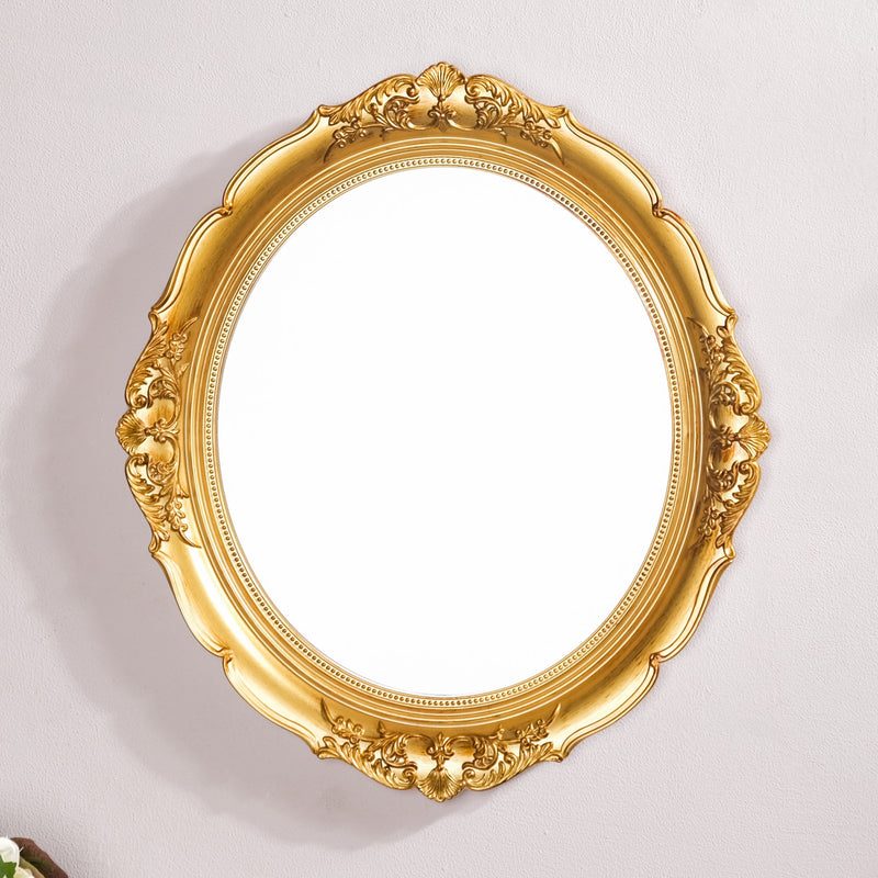 Vintage Oval Wall Mirror Gold