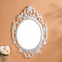 Hanging Wall Mirror White Large - white hanging wall mirror, decorative wall mirror, modern home accent, stylish mirror decor