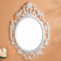 Hanging Wall Mirror White Large - white hanging wall mirror, decorative wall mirror, modern home accent, stylish mirror decor