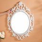 Hanging Wall Mirror White Large - white hanging wall mirror, decorative wall mirror, modern home accent, stylish mirror decor