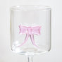 Crystal Pink Bow Borosilicate Wine Glass 250ml