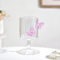 3D Pink Butterfly Borosilicate Wine Glass 250ml