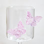3D Pink Butterfly Borosilicate Wine Glass 250ml