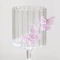 3D Pink Butterfly Ribbed Wine Glass 250ml