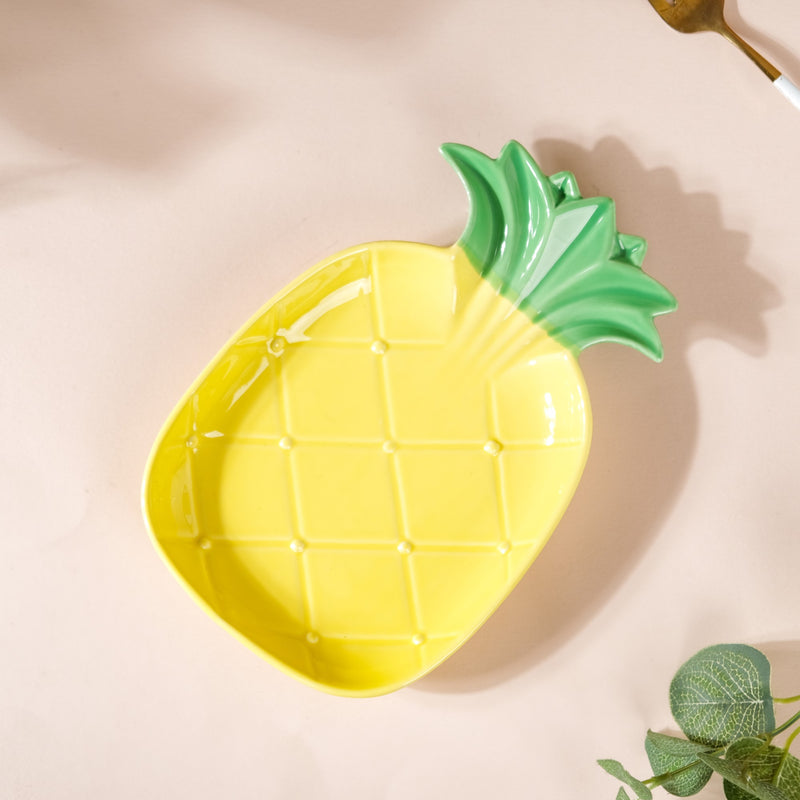 Pineapple Ceramic Plate - Serving plate, snack plate, ceramic dinner plates| Plates for dining table & home decor