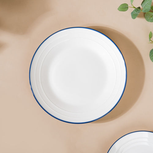 Riona Ceramic Plate For Dinner White 10 Inch - Serving plate, rice plate, ceramic dinner plates| Plates for dining table & home decor