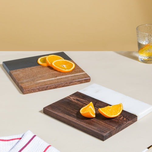 Small Marble And Wood Cheese Board - Cheese platter, serving platter, food platters | Plates for dining & home decor