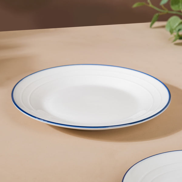 Riona Ceramic Plate For Dinner White 10 Inch - Serving plate, rice plate, ceramic dinner plates| Plates for dining table & home decor
