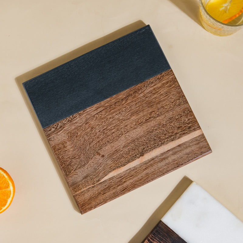 Small Marble And Wood Cheese Board - Cheese platter, serving platter, food platters | Plates for dining & home decor