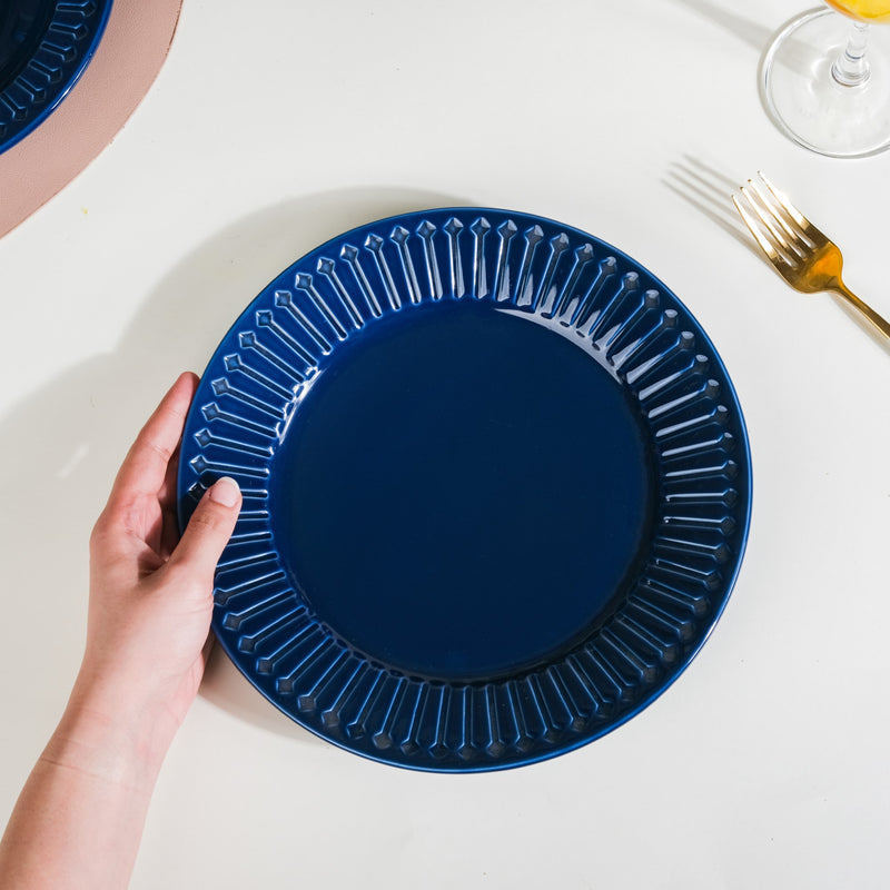 Royal Pasta Plate Blue 9 Inch - Serving plate, pasta plate, lunch plate, deep plate | Plates for dining table & home decor