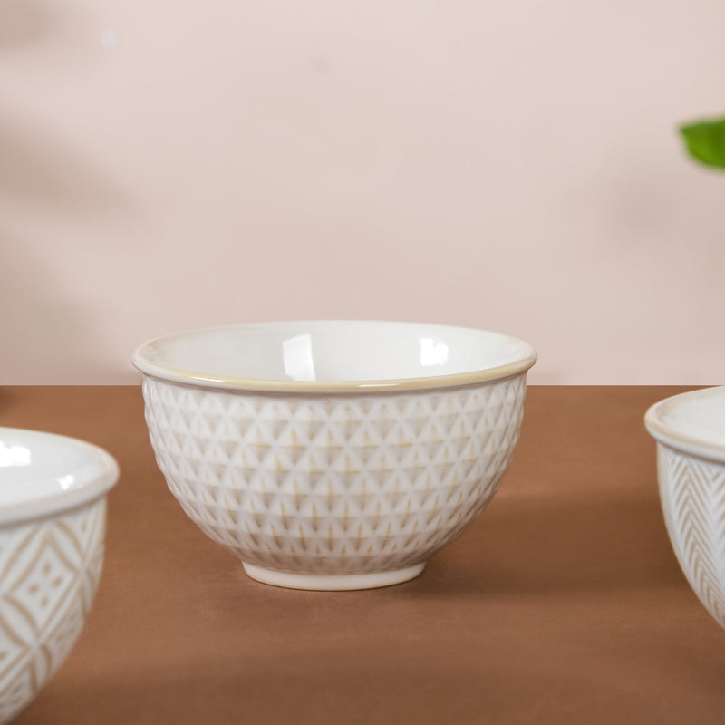 Chevron Ceramic Bowl 300 ml - Bowl,ceramic bowl, snack bowls, curry bowl, popcorn bowls | Bowls for dining table & home decor