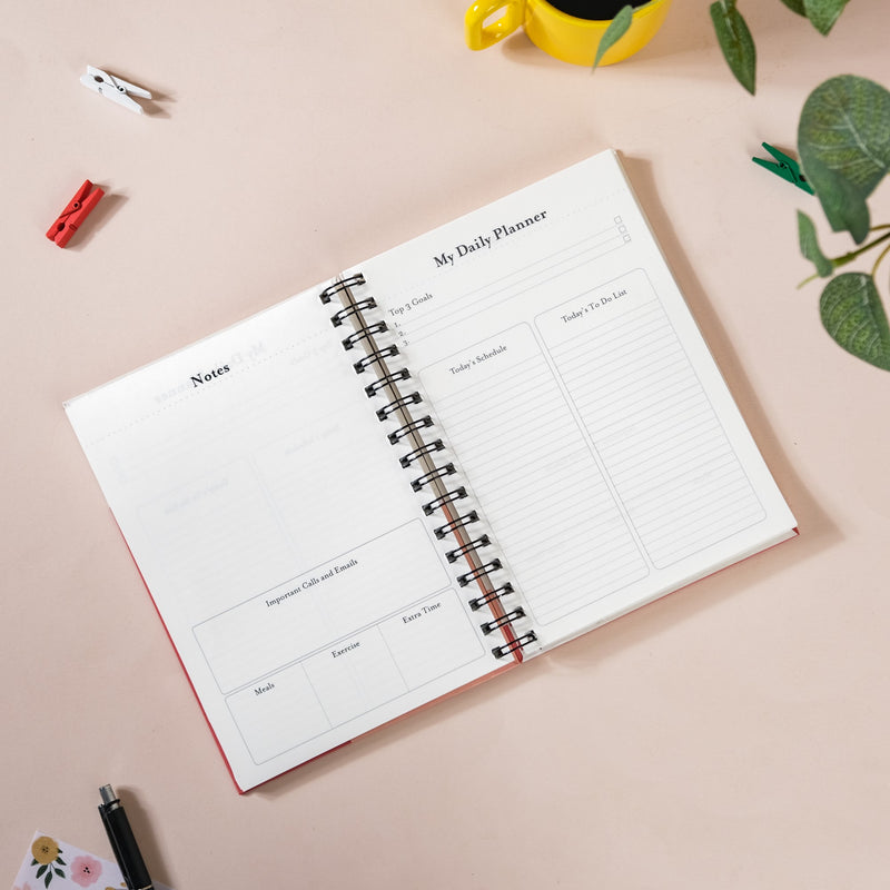 Printed Hardbound Planner And Notepad Set 8x6 Inch
