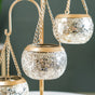 Hanging Tealight Holders With Stand Champagne Silver - Hanging candle holders, decorative tealight holders, hanging glass tealight holders