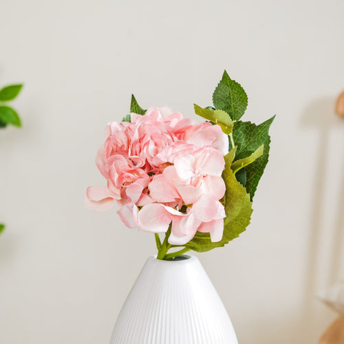 Hydrangea With Leaves - Artificial flower | Home decor item | Room decoration item