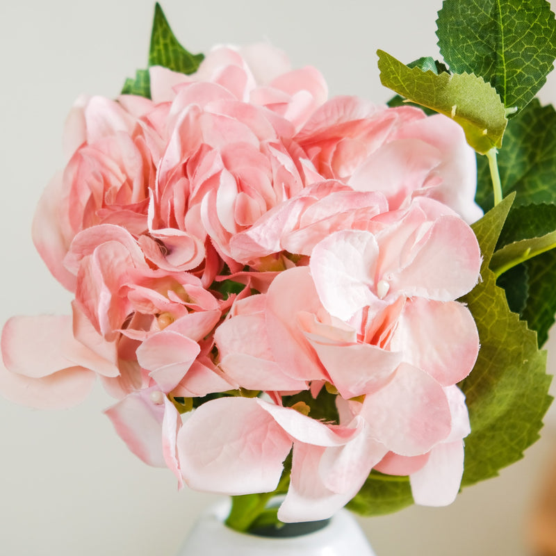 Hydrangea With Leaves - Artificial flower | Home decor item | Room decoration item
